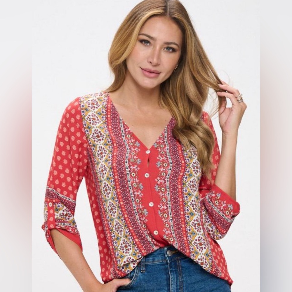 West Kei Small Bohoemian Pattern Tie Bottom Top